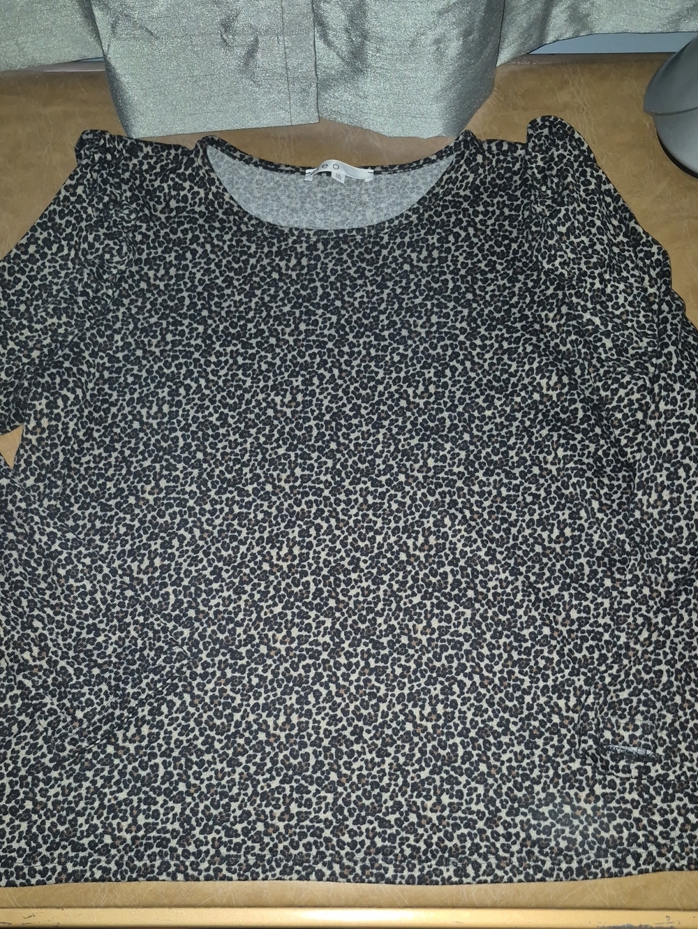Women's Cleo Animal Print Long Sleeve Top - Black & Cream Size XXL